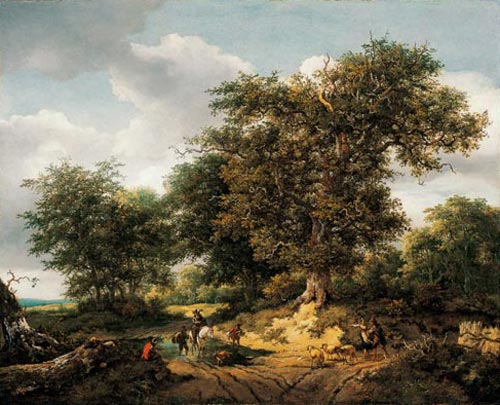 Jacob van Ruisdael. <em>The Great Oak</em>, 1652. Oil on canvas, 85.1 x 104.3 cm. Los Angeles County Museum of Art. Gift of Mr and Mrs Edward William Carter in honour of the museum's 25th anniversary. Photo © 2005 Museum Associates/LACMA.