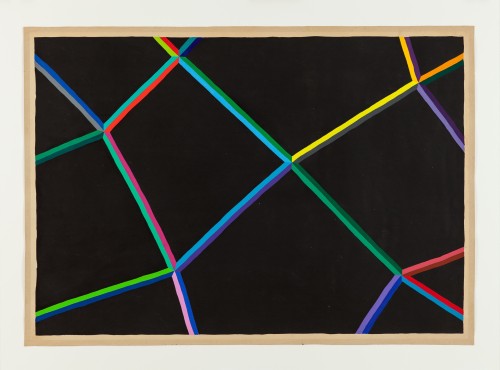 David Weiss. Grosse Zeichnungen: Netze (Large drawings: networks), undated. Gouache and ink on paper, 102.5 x 144.5 cm.