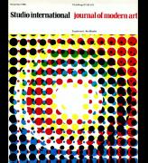 Studio International, November 1968, Volume 176 Number 905. Cover image: Cover specially designed for this issue by Peter Schmidt whose work is discussed and 
illustrated on pages 190 and 191.