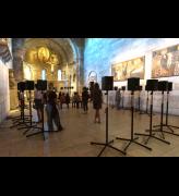 Janet Cardiff. The Forty Part Motet, 2001. View 1. Fuentidueña Chapel at The Cloisters museum and gardens. Image: The Metropolitan Museum of Art/Wilson Santiago.