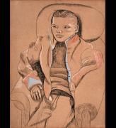Lucian Freud. <em>Boy in red and blue jacket,</em> 1945. Pastel, chalk and pencil 63.5 x 50.3 cm (25 x 19.8 in). © Lucian Freud, courtesy of the Lucian Freud Archive.