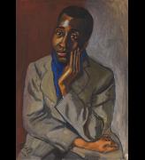 Alice Neel. Harold Cruse, c1950. Oil on canvas, 94 x 55.9 cm (37 x 22 in). Private collection. © The Estate of Alice Neel. Courtesy David Zwirner, New York/London and Victoria Miro, London.