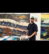Angel Otero during his artist residency at Hauser & Wirth Somerset, 2026. Photo: Clare Walsh. Courtesy Angel Otero and Hauser & Wirth.
