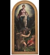 Parmigianino. The Madonna and Child with Saints John the Baptist and Jerome, 1526-7. Oil on poplar, 342.9 × 148.6 cm. © The National Gallery, London. Presented by the Directors of the British Institution, 1826.