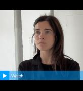 Nora Aurrekoetxea speaking to Studio International at Rijksakademie Open Studios, Amsterdam. Photo: Martin Kennedy.