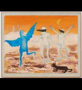 Erica Rutherford, To my Tune, 1995. Oil on canvas, framed: 113.7 x 139 cm. Copyright of the Estate of the Artist and Courtesy Richard Saltoun Gallery, London, Rome and New York.
