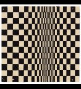 Bridget Riley, Study for Movement in Squares, 1961. Gouache on card. 6 1⁄2 × 6 3⁄4 in (16.5 × 17.2 cm). Collection of the artist, © Bridget Riley.