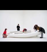 Yoko Ono, Add Colour (Refugee Boat), concept 1960, installation view, Yoko Ono: Music of the Mind, Tate Modern, London, 2024. Photo: © Tate/Reece Straw.