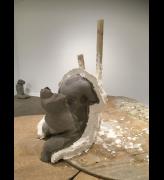 Yu Ji. Flesh in Stone Ghost No 8, 2021. Cement, iron, plaster, wood, concrete, rocks, wax, wooden tables. Photo: Veronica Simpson.