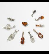 Keith Lipert Gallery; other designers unknown. <em>Amber musical instruments</em>. Photo: John Bigelow Taylor.