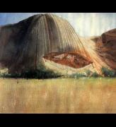 Michael Andrews. Laughter Uluru (Ayers Rock): the Cathedral I. 1985. Acrylic on canvas 96 x 108 inches.