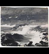 Peder Balke. The Tempest, c1862. Oil on wood panel, 12 x 16.5 cm. © The National Gallery, London.