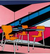 Patrick Caulfield. Café Interior: Afternoon, 1973. Acylic on canvas, 214.6 x 214.6 cm. Private collection