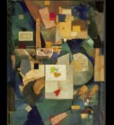 Kurt Schwitters, German, 1887-1948. <em>Merz Pictures 32 A. The Cherry Picture</em> 1921. Cut-and-pasted colored and printed papers, cloth, wood, metal, cork, oil, pencil and ink on board, 91.8 x 70.5 cm. The Museum of Modern Art, New York. Mr and Mrs A Atwater Kent, Jr. Fund, 1954
 © 2006 Kurt Schwitters/Artists Rights Society (ARS), New York/VG Bild-Kunst, Bonn.