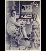 Sonia Delaunay in her studio at boulevard Malesherbes, Paris, France, 1925. Photographed by Germaine Krull. Bibliothéque Nationale de France. © L & M Services B.V. The Hague 20100623.