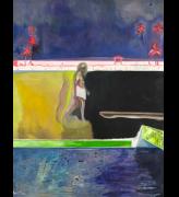 Peter Doig. Walking Figure by Pool, 2011. Oil on linen, 260 x 200 cm.
