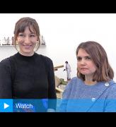 Curators Alexandra Kokoli (right) and Basia Śliwińska talk to Studio International about the exhibition Home Strike at I’étrangère in London, 8 March 2018. Photograph: Martin Kennedy.