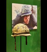 Born to Kill helmet, original prop from the film Full Metal Jacket. Photo: Ed Reeve, courtesy of the Design Museum.