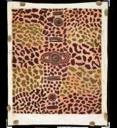 Long Jack Phillipus Tjakamarra. <em>Wilkinkarra Men’s Camp,</em> 1975. Synthetic polymer paint on canvas, 2,010 x 1,720 mm. All works © the artists or their estates and licensed by Aboriginal Artists Agency, 2007 
