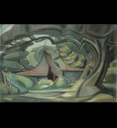 Ivon Hitchens, Curved Barn, 1922. Oil on canvas, Pallant House Gallery, Chichester (Presented by the Artist, 1979), © Estate of the Artist / DACS.