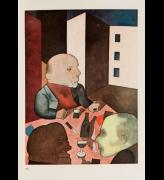George Grosz. Der Mensch ist gut (People are basically Good), 1921. From: Ecce Homo, publ. 1923. Coloured offset print. © Museum der Moderne Salzburg. © Bildrecht Wien. Photograph: Hubert Auer.