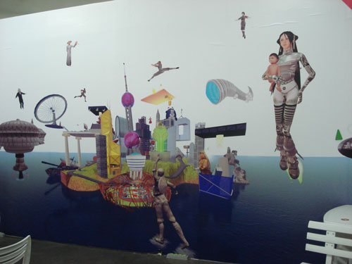 Cao Fei. <em>RBM City – A Second Life City Planning,</em> 2010. Installation detail.