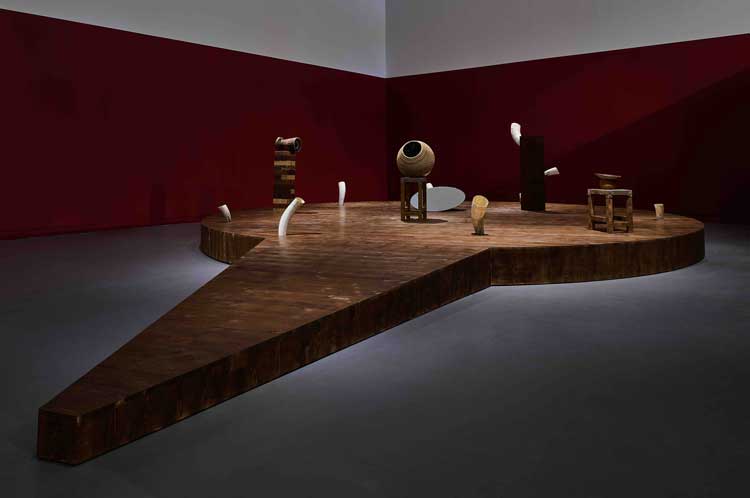 Anawana Haloba, installation view, Aberystwyth Arts Centre, Artes Mundi 11, 2025-26. Photo: Rolant Davis.