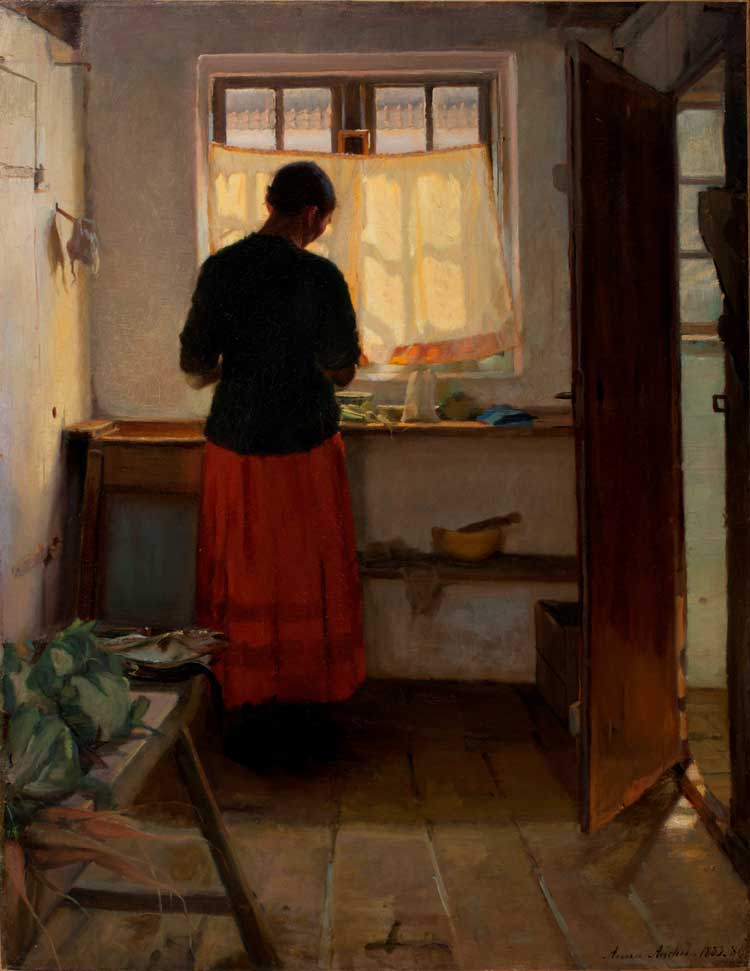 Anna Ancher, The Maid in the Kitchen, 1883–86. Courtesy of The Hirschsprung Collection.