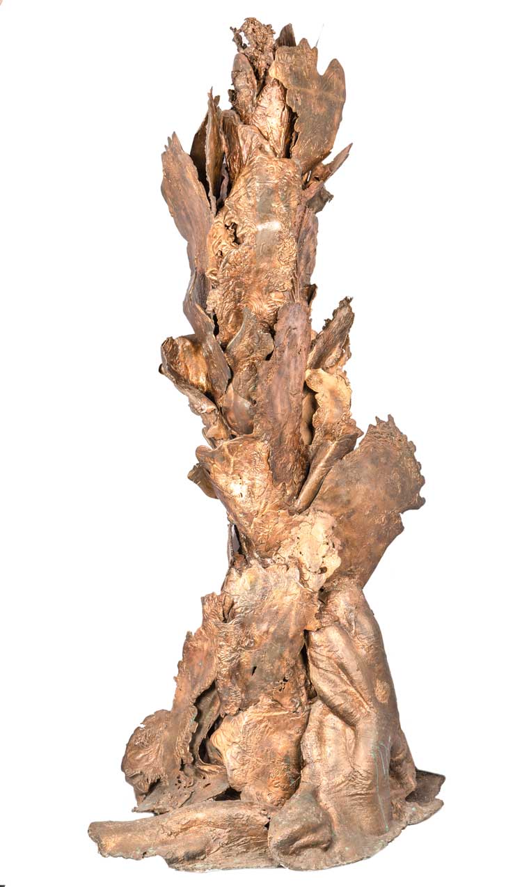 Mrinalini Mukherjee, Forest Flame IV, 2009. Bronze, 175.3 x 88.9 x 68.6 cm. Taimur Hassan Collection. Photo: Humayun Memon. Courtesy of Mrinalini Mukherjee Foundation.