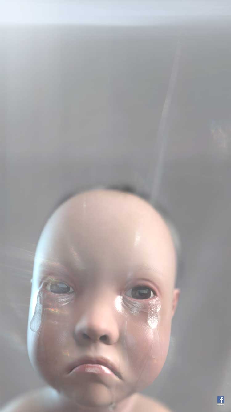 Ed Atkins, Good Baby, 2017. © Ed Atkins. Courtesy of the Artist, Cabinet Gallery, London, dépendance, Brussels, Galerie Isabella Bortolozzi, Berlin, and Gladstone Gallery.