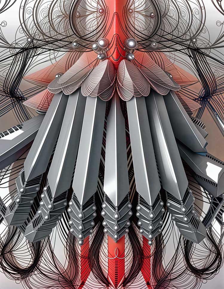 LIA and Joshua Davis, Coronation, 2024. Giclée print on Hahnemühle German etching paper and ERC-721 token of generative art as a still image, 59.4 x 84.1 cm (23 3/8 x 33 1/8 in). Courtesy Gazelli Art House and certified by Verisart. Copyright of the artist.