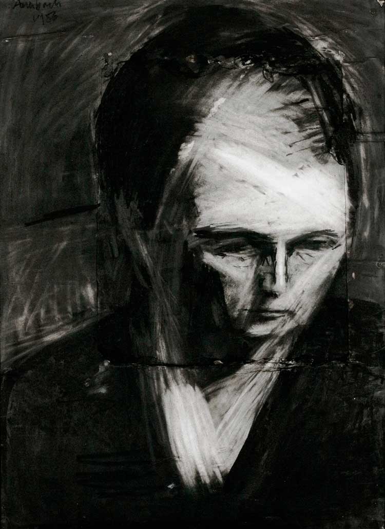 Frank Auerbach, Head of EOW, 1956. Charcoal and chalk on paper. Private collection. © the artist, courtesy of Frankie Rossi Art Projects, London.