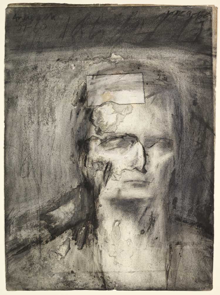 Frank Auerbach, Head of EOW, 1959-60. Charcoal and chalk on paper. Tate, London. © the artist, courtesy of Frankie Rossi Art Projects, London.