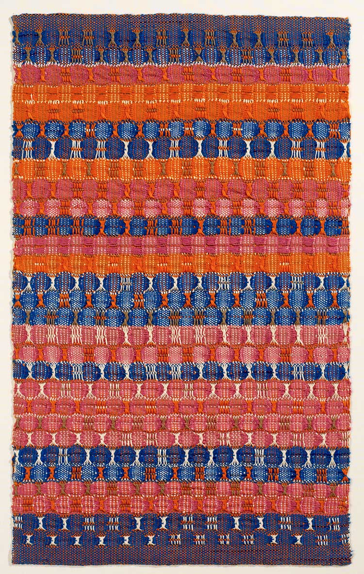 Plate 33: Anni Albers, Red and Blue Layers, 1954. Cotton, 24 1/4 x 14 3/4 in (61.6 x 37.8 cm). © Josef & Anni Albers Foundation / ARS, New York.