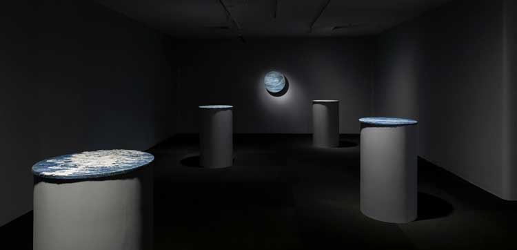 Joana Hadjithomas and Khalil Joreige, Asylum of our Dreams, 2026. Embroideries commissioned to Le Temps Brodé. Courtesy of the artists, In Situ – fabienne leclerc, Paris and The Third Line, Dubai © Joana Hadjithomas and Khalil Joreige. Installation view, 25th Biennale of Sydney, Rememory, 2026, Campbelltown Arts Centre. Photo: Silversalt Photography.