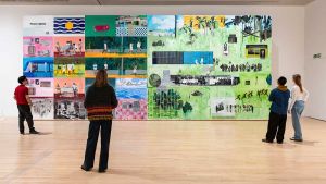 Anderson’s paintings, which here stretch across his career, blend his British and Caribbean influences as he explores themes of identity, memory and diaspora