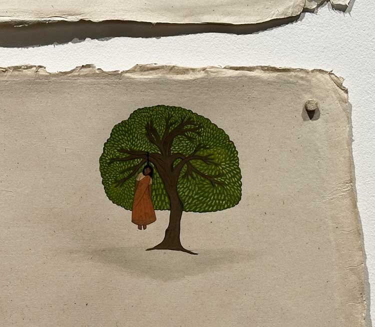 Sancintya Mohini Simpson, installation view (detail), National Museum Cardiff, Artes Mundi 11, 2025-26. Photo: Martin kennedy.