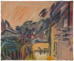 Frank Auerbach. The Studios IV, 1995. Oil on canvas, 18 x 22 in (46 x 56 cm). Private Collection. © The Estate of Frank Auerbach. Courtesy Michael Werner Gallery.
