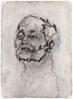 Frank Auerbach. Self-Portrait, 2023. Graphite, India ink, acrylic on paper, 30 1/2 x 22 in (77.5 x 56 cm). Private Collection. © The Estate of Frank Auerbach. Courtesy Michael Werner Gallery.