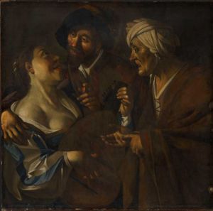 Han van Meegeren (1889-1947), Forgery in the manner of Dirk van Baburen (c1595-1624), The Procuress, around 1930, oil paint on canvas. The Courtauld, London (Samuel Courtauld Trust).