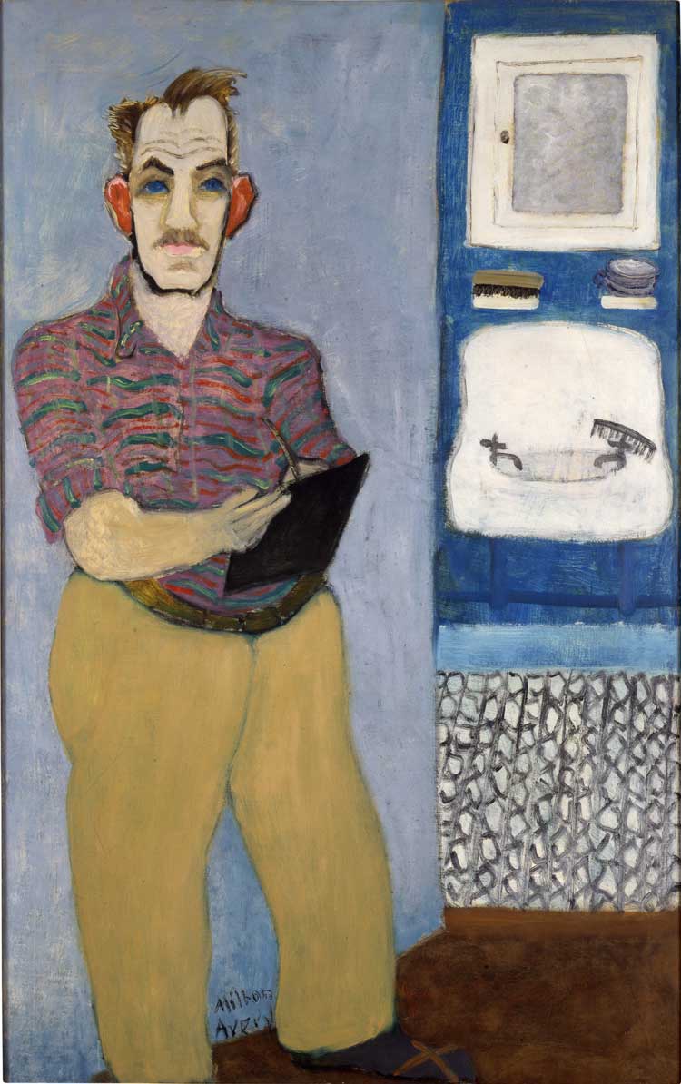 Milton Avery, Self-Portrait, 1941. Oil on canvas, 137.2 x 86.4 cm. Collection Friends of the Neuberger Museum of Art, Purchase College, State University of New York. Gift from the Estate of Roy R. Neuberger. Photo: Jim Frank. © 2022 Milton Avery Trust / Artists Rights Society (ARS), New York and DACS, London 2022.