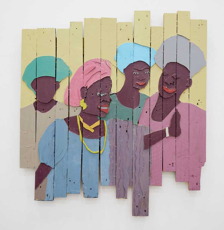 Abdulrazaq Awofeso, Komole (bridal train), 2022. Installation view, Abdulrazaq Awofeso: Out of Frame (2022). Courtesy Ikon Gallery.