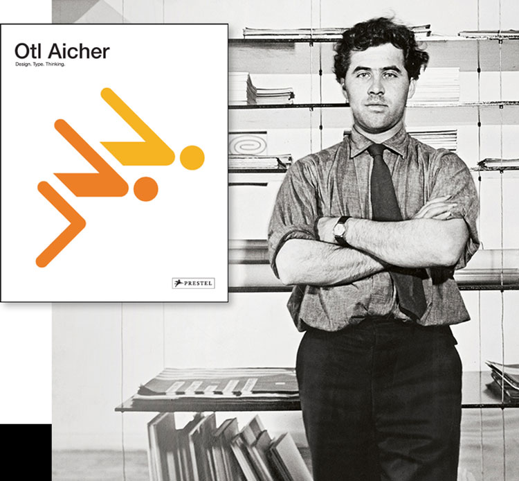 Otl Aicher: Design. Type. Thinking; Otl Aicher in his Ulm studio, 1953. HfG-Archiv /Museum Ulm.