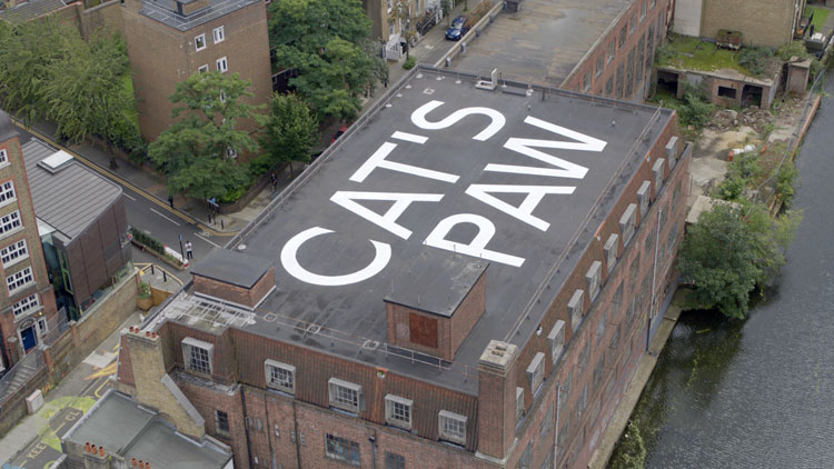 Abbas Akhavan, Cat's Paw, 2021. Aerial view, Chisenhale Gallery, London, 2021. Commissioned and produced by Chisenhale Gallery, London with support from Concrete Projects. Courtesy of the artist. Photo: Ali Sadeghian.