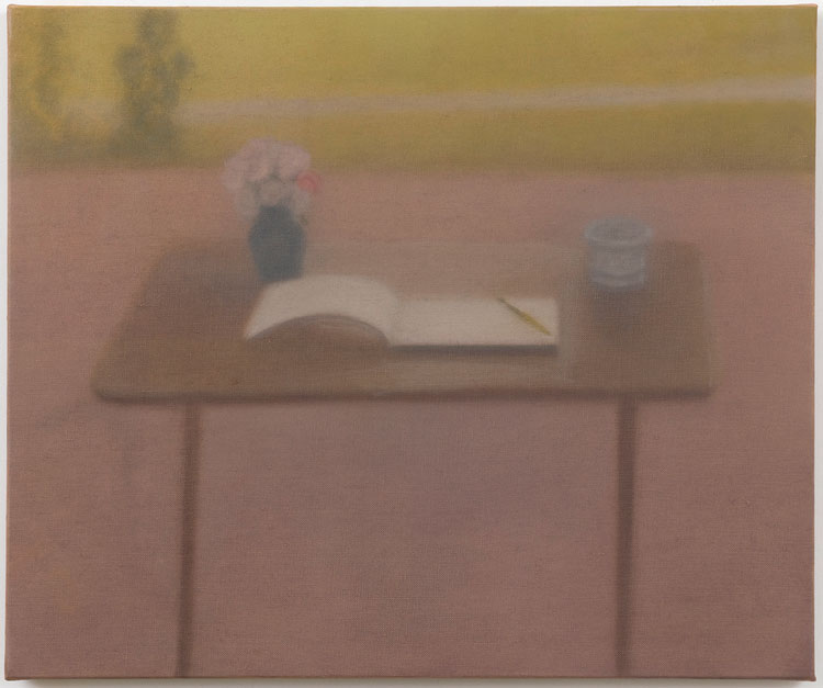 Chechu Álava. The writer's table (Virginia Woolf), 2021. Oil on linen, 55 x 46 cm. Image courtesy the artist.
