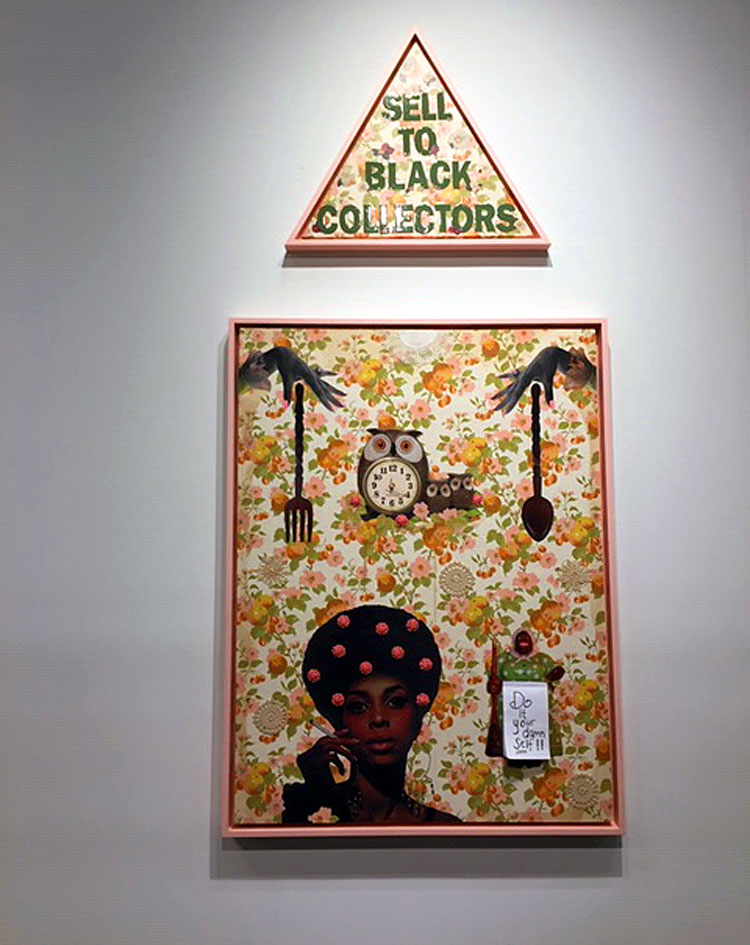 Genevieve Gaignard, Sell to Black Collectors. Installation view, The Armory Show 2021. Photo: Jill Spalding.