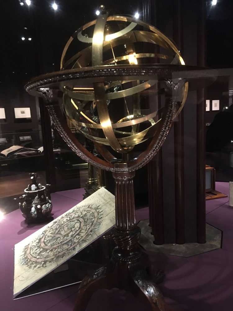 Armillary Sphere from showcase (installation view). Photo: Veronica Simpson.