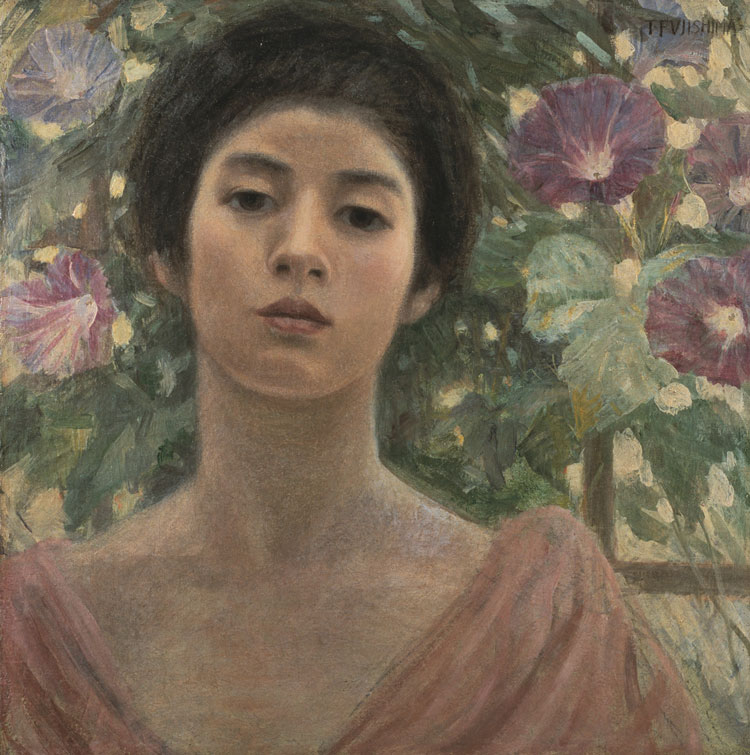 Fujishima Takeji. Lady with Morning Glories, 1904. Private collection.