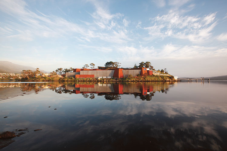 The exterior view of MONA, Hobart, designed by Nonda Katsalidis. Photo: Photo MONA / Leigh Carmichael. Courtesy Museum of Old and New Art (MONA), Hobart, Australia. Page 167.