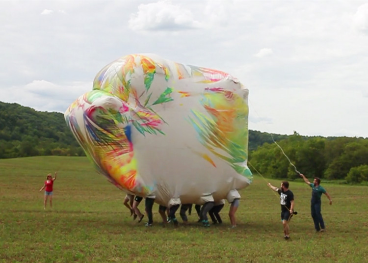 Claire Ashley. Ruddy Udder Dance, 2012. Performance at ACRE in Steuben, WI, 18 August 2012.